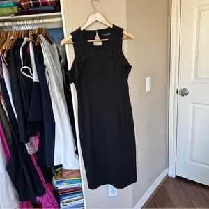 Ivanka Trump Black Sleeveless Sheath Midi Dress